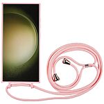 Θήκη Samsung Galaxy S24 Ultra 5G OEM Soft Silicone Sockproof v2 πλάτη με κορδόνι από αντικραδασμικό TPU ροζ - Image 2