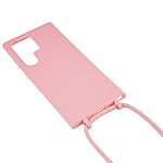 Θήκη Samsung Galaxy S24 Ultra 5G OEM Soft Silicone Sockproof v2 πλάτη με κορδόνι από αντικραδασμικό TPU ροζ - Image 3