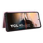 Θήκη TCL 40 NXTPAPER 4G Mad Mask Carbon Folio Series με βάση στήριξης, υποδοχή καρτών και μαγνητικό κούμπωμα Flip Wallet από συνθετικό δέρμα και εσωτερικό TPU ροζ χρυσό - Image 3