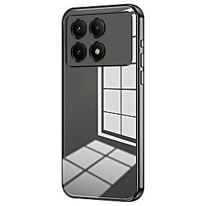 Θήκη Xiaomi Poco X6 Pro 5G Mad Mask Electroplating Series Thin Frame Πλάτη από Premium TPU με μεταλιζέ περίβλημα μαύρο