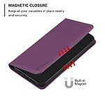 Θήκη Xiaomi Redmi Note 13 Pro 4G / Poco M6 Pro BINFEN COLOR Leather Wallet series 9 με βάση στήριξης, υποδοχές καρτών και μαγνητικό κούμπωμα μωβ σκούρο - Image 4