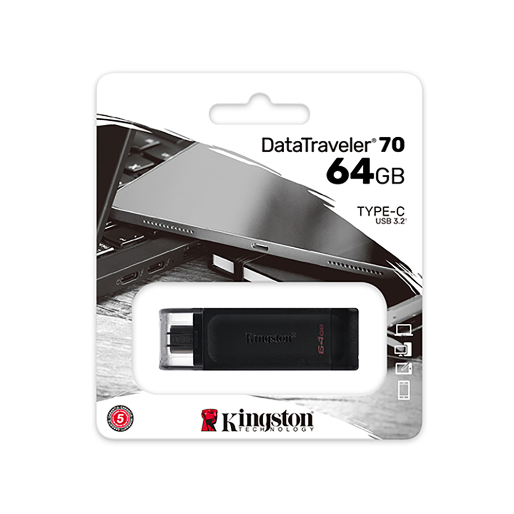 0047293_0 Kingston DataTraveler 70 64GB USB-C Flash Drive (DT70/64GB) (KINDT70/64GB) - Image 1