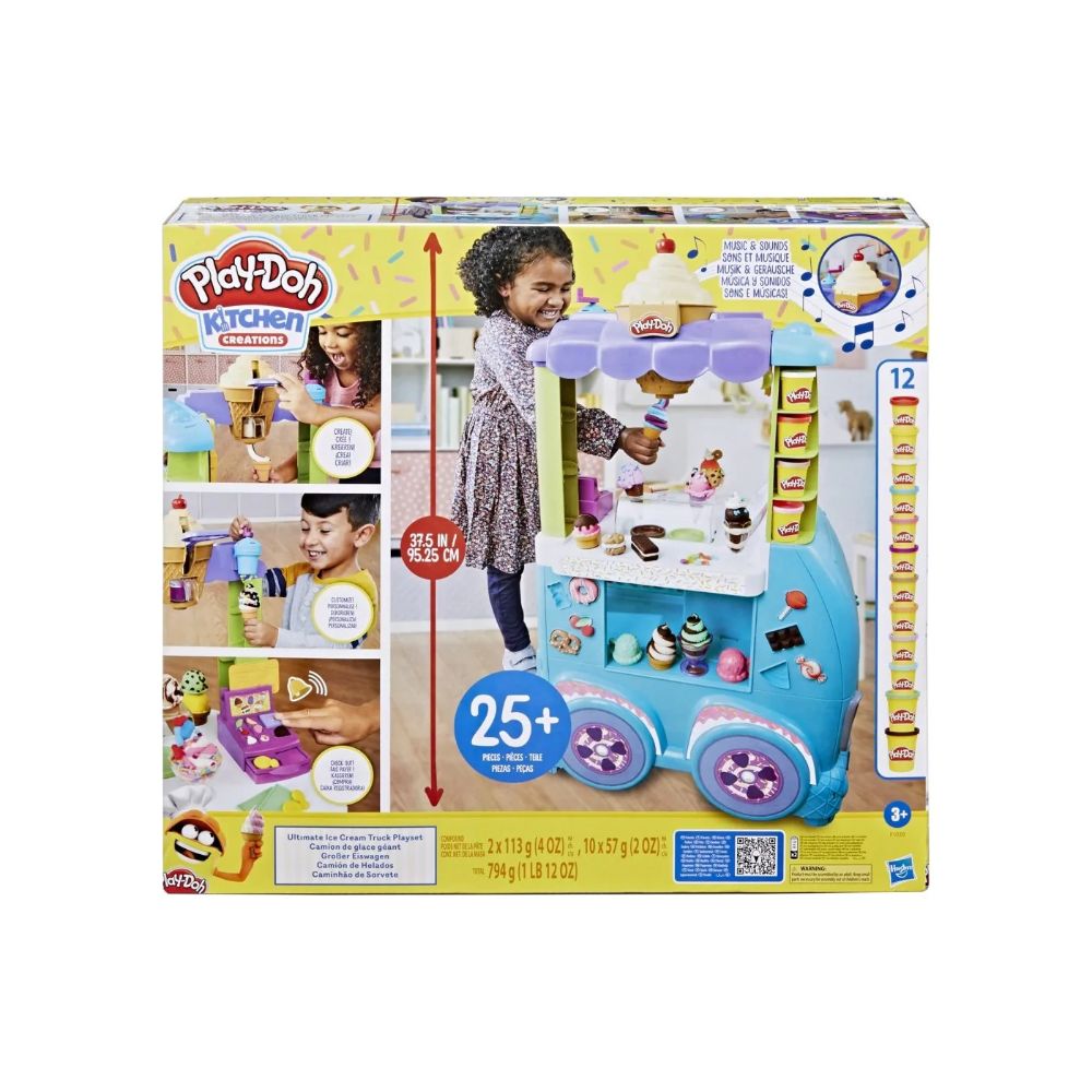 0061528_0 Hasbro Play-Doh Πλαστελίνη - Παιχνίδι Ice Cream Truck για 3+ Ετών, 12τμχ (F10395) (HASF10395) - Image 1