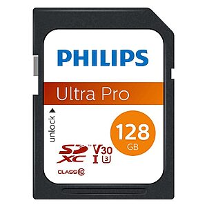 Philips SDXC 128GB Class 10 U3 V30 A1 UHS-I με αντάπτορα (FM12SD65B/00) (PHIFM12SD65B-00)