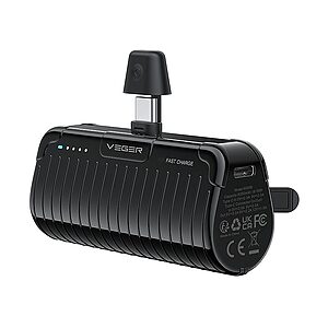 Power bank type-c χωρίς καλώδιο VEGER W0558 5000mAh με ενσωματωμένο βύσμα