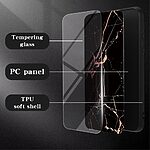 Θήκη Honor X8b OEM σχέδιο Marble με Πλάτη Tempered Glass TPU μαύρο - Image 2