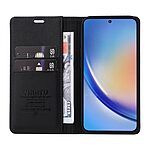 υποδοχή καρτών και μαγνητικό κούμπωμα Flip Wallet από συνθετικό δέρμα και TPU μαύρο