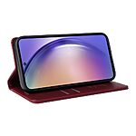 Θήκη Samsung Galaxy A55 5G YIKATU Folio Series με βάση στήριξης, υποδοχή καρτών και μαγνητικό κούμπωμα Flip Wallet από συνθετικό δέρμα και TPU κόκκινο σκούρο - Image 4