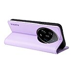 Θήκη Xiaomi 14 Ultra 5G YIKATU Folio Series με βάση στήριξης, υποδοχή καρτών και μαγνητικό κούμπωμα Flip Wallet από συνθετικό δέρμα και TPU μωβ ανοιχτό - Image 3