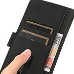 Θήκη Xiaomi Redmi A3 KHAZNEH Litchi Retro Texture Leather με βάση στήριξης, υποδοχές καρτών και μαγνητικό κούμπωμα μαύρο - Image 4