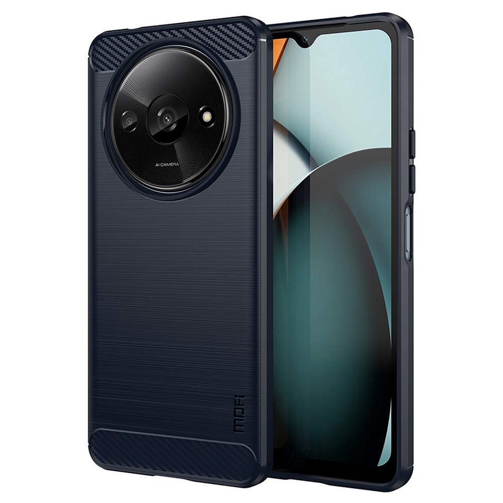 Θήκη Xiaomi Redmi A3 MOFI Brushed V2 TPU Carbon Πλάτη μπλε Θήκη Xiaomi Redmi A3 MOFI Brushed V2 TPU Carbon Πλάτη μπλε
