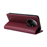 Θήκη Xiaomi Redmi A3 YIKATU Folio Series με βάση στήριξης, υποδοχή καρτών και μαγνητικό κούμπωμα Flip Wallet από συνθετικό δέρμα και TPU κόκκινο σκούρο - Image 3