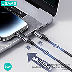 Καλώδιο Φόρτισης Fast Charging και Data USAMS Sufeng Series Digital Display Aluminum Alloy Type-C σε lightning 30W 1.20m (SJ672USB01) μαύρο - Image 4