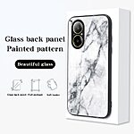 Θήκη Realme C67 4G OEM σχέδιο Marble με Πλάτη Tempered Glass TPU λευκό - Image 3