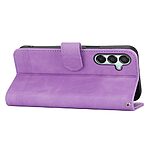 Θήκη Samsung Galaxy M15 5G DIERFENG DF 03 Foldable Series με βάση στήριξης, υποδοχή καρτών και μαγνητικό κούμπωμα Flip Wallet από συνθετικό δέρμα και εσωτερικό TPU μωβ - Image 3