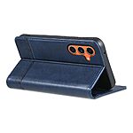 Θήκη Samsung Galaxy M55 5G AZNS Litchi Retro V4 Texture Leather με βάση στήριξης, υποδοχές καρτών και μαγνητικό κούμπωμα μπλε - Image 3