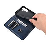 Θήκη Samsung Galaxy M55 5G AZNS Litchi Retro V4 Texture Leather με βάση στήριξης, υποδοχές καρτών και μαγνητικό κούμπωμα μπλε - Image 5