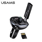 USAMS CC115 FM Transmitter Αυτοκινήτου και φορτιστής C21 με 2 x USB-A 3.4A Bluetooth v5.0 και Digital Display (CC115GC01) - μαύρος - Image 3