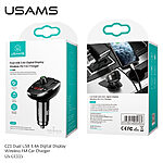 USAMS CC115 FM Transmitter Αυτοκινήτου και φορτιστής C21 με 2 x USB-A 3.4A Bluetooth v5.0 και Digital Display (CC115GC01) - μαύρος - Image 5