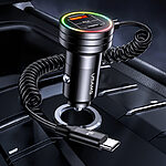 USAMS CC167 φορτιστής αυτοκινήτου C33 στα 60W - Quick Charge (QC) / Power Delivery (PD) με σπιράλ καλώδιο Type-C μαύρο (CC167CC01) - Image 3