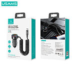 USAMS CC167 φορτιστής αυτοκινήτου C33 στα 60W - Quick Charge (QC) / Power Delivery (PD) με σπιράλ καλώδιο Type-C μαύρο (CC167CC01) - Image 5