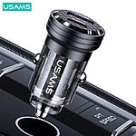 USAMS CC175 mini φορτιστής αυτοκινήτου C35 45W με 1 x USB-A + 1 x Type-C (CC175CC01) - μαύρος - Image 2