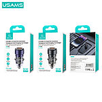 USAMS CC208 φορτιστής αυτοκινήτου C39 Fast Charging 60W με 1 x USB-A και 1 x Type-C (CC208CC01) - μαύρος - Image 5