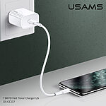 USAMS US-CC118 T34 επιτοίχιος φορτιστής Power Delivery (PD) Fast Travel Charger με 1 x Type-C στα 20W (CC118TC01) - λευκός - Image 2