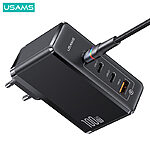 USAMS US-CC163 T50 επιτοίχιος φορτιστής GaN Fast Charger 100W με 1 x USB-A + 3 x Type-C (CC163TC01) - μαύρος - Image 2