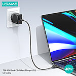 USAMS US-CC172 T54 επιτοίχιος φορτιστής GaN Fast Charger 40W με 2 x Type-C (CC172TC02) - λευκός - Image 3