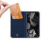 υποδοχή καρτών και μαγνητικό κούμπωμα Flip Wallet από συνθετικό δέρμα και TPU μπλε