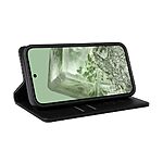 Θήκη Google Pixel 8a 5G YIKATU Folio Series με βάση στήριξης, υποδοχή καρτών και μαγνητικό κούμπωμα Flip Wallet από συνθετικό δέρμα και TPU μαύρο - Image 3