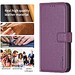 Θήκη Honor 90 Smart 5G BINFEN COLOR Leather Wallet series 12 με βάση στήριξης, υποδοχές καρτών και μαγνητικό κούμπωμα μωβ σκούρο - Image 4