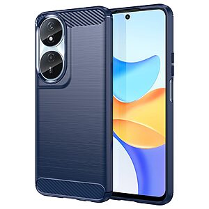 Θήκη Honor 90 Smart 5G Mad Mask Brushed TPU Carbon Πλάτη μπλε