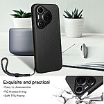 Θήκη Huawei Pura 70 Pro VILI Vili TC Series με σχέδιο carbon fiber ενισχυμένες γωνίες από Premium ανθεκτικό TPU μαύρο - Image 3