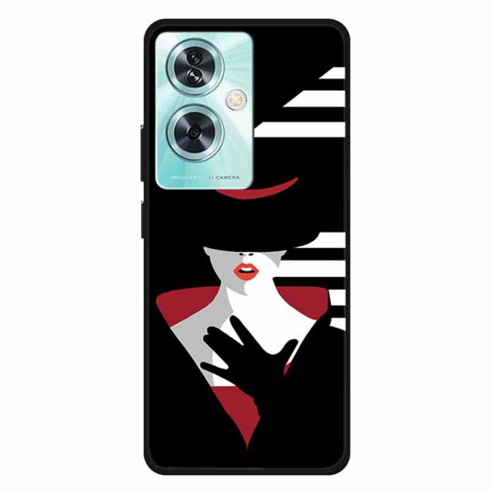 Θήκη OnePlus Nord N30 SE 5G OEM σχέδιο Lady in Black Hat με πλάτη από Premium TPU Θήκη OnePlus Nord N30 SE 5G OEM σχέδιο Lady in Black Hat με πλάτη από Premium TPU