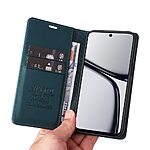 Θήκη Realme C65 YIKATU Folio Series με βάση στήριξης, υποδοχή καρτών και μαγνητικό κούμπωμα Flip Wallet από συνθετικό δέρμα και TPU πράσινο - Image 5