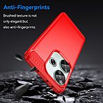 Θήκη Xiaomi Poco F6 5G Mad Mask Brushed TPU Carbon Πλάτη κόκκινο - Image 3