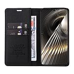 υποδοχή καρτών και μαγνητικό κούμπωμα Flip Wallet από συνθετικό δέρμα και TPU μαύρο