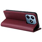 Θήκη Realme C61 / C63 / Note 60x YIKATU Folio Series με βάση στήριξης, υποδοχή καρτών και μαγνητικό κούμπωμα Flip Wallet από συνθετικό δέρμα και TPU κόκκινο σκούρο - Image 3