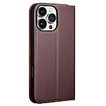 Θήκη iPhone 16 Pro Max QIALINO book v2 από Premium αυθεντικό δέρμα Genuine Cowhide καφέ - Image 4