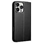 Θήκη iPhone 16 Pro Max QIALINO book v2 από Premium αυθεντικό δέρμα Genuine Cowhide μαύρο - Image 4