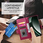 Θήκη Realme GT 6 5G / GT 6T 5G DIERFENG DF 010 Foldable Series με βάση στήριξης, υποδοχή καρτών και μαγνητικό κούμπωμα Flip Wallet από συνθετικό δέρμα και εσωτερικό TPU κόκκινο σκούρο - Image 5