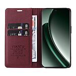 υποδοχή καρτών και μαγνητικό κούμπωμα Flip Wallet από συνθετικό δέρμα και TPU κόκκινο σκούρο