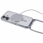 Θήκη iPhone 16 Mad Mask Διάφανο κάλυμμα με συμβατότητα MagSafe και μακρύ λουράκι, ανθεκτική κατασκευή TPU+PC για προστασία από γρατζουνιές ασημί - Image 3