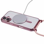 Θήκη iPhone 16 Mad Mask Διάφανο κάλυμμα με συμβατότητα MagSafe και μακρύ λουράκι, ανθεκτική κατασκευή TPU+PC για προστασία από γρατζουνιές ροζ χρυσό - Image 3