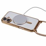 Θήκη iPhone 16 Mad Mask Διάφανο κάλυμμα με συμβατότητα MagSafe και μακρύ λουράκι, ανθεκτική κατασκευή TPU+PC για προστασία από γρατζουνιές χρυσό - Image 3