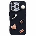 Θήκη iPhone 16 Pro Mad Mask TPU με 3D Σχέδιο Καφέ Αρκουδάκι και Μαύρο Πλαίσιο Κάμερας για Προστασία μαύρο - Image 3