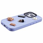 Θήκη iPhone 16 Pro Mad Mask TPU με 3D Σχέδιο Καφέ Αρκουδάκι και Μαύρο Πλαίσιο Κάμερας για Προστασία μωβ - Image 5