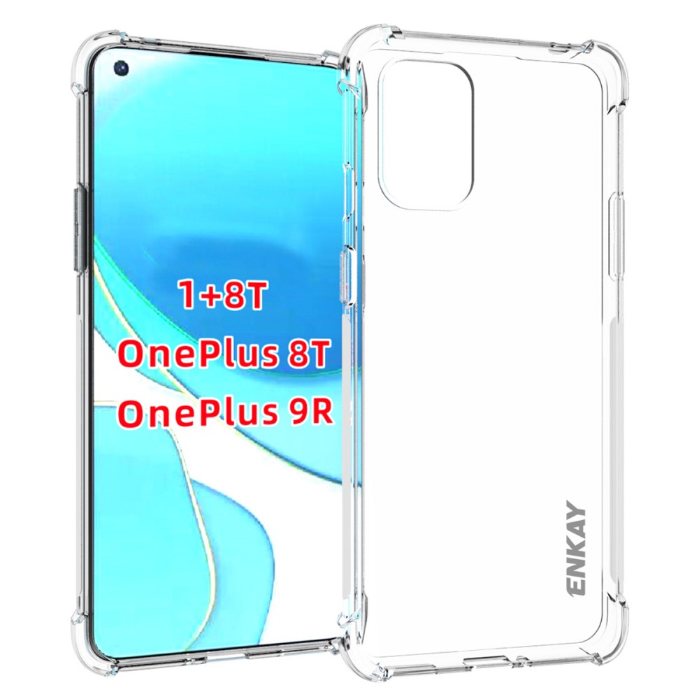 Θήκη OnePlus 9R 5G ENKAY Silicone Sockproof Anti-Slip Transparent Πλάτη TPU Θήκη OnePlus 9R 5G ENKAY Silicone Sockproof Anti-Slip Transparent Πλάτη TPU